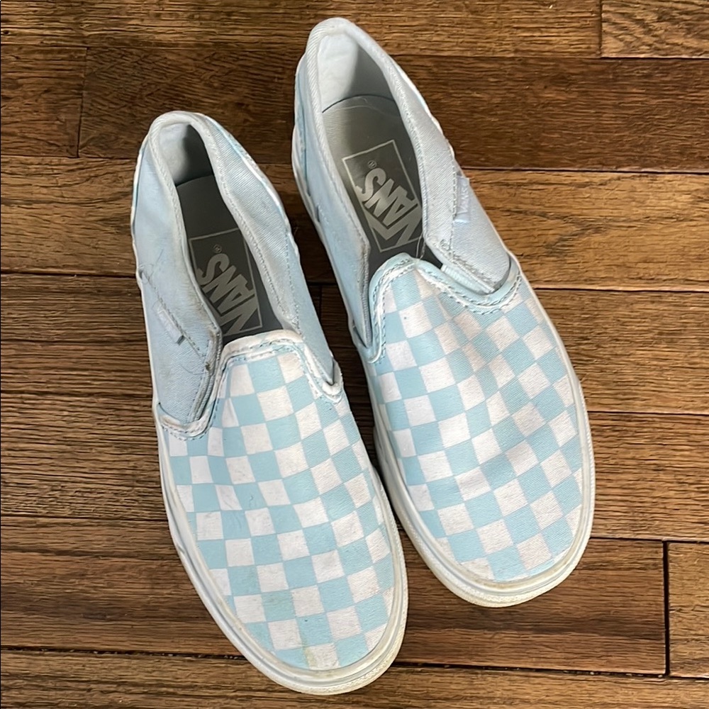 Vans Blue Checkered Slip-On Sneakers